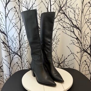 Sam Edelman Black Knee High Boots Heeled Women’s Size 7
